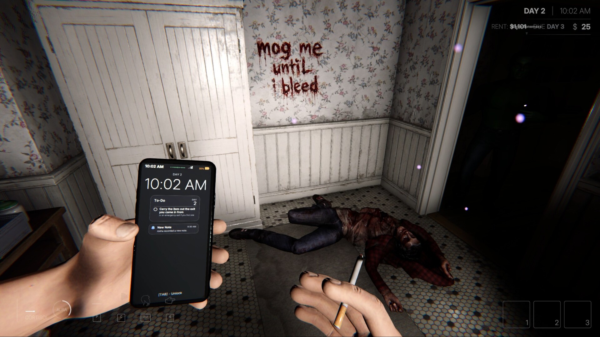 A blood-marked room from an official store screenshot